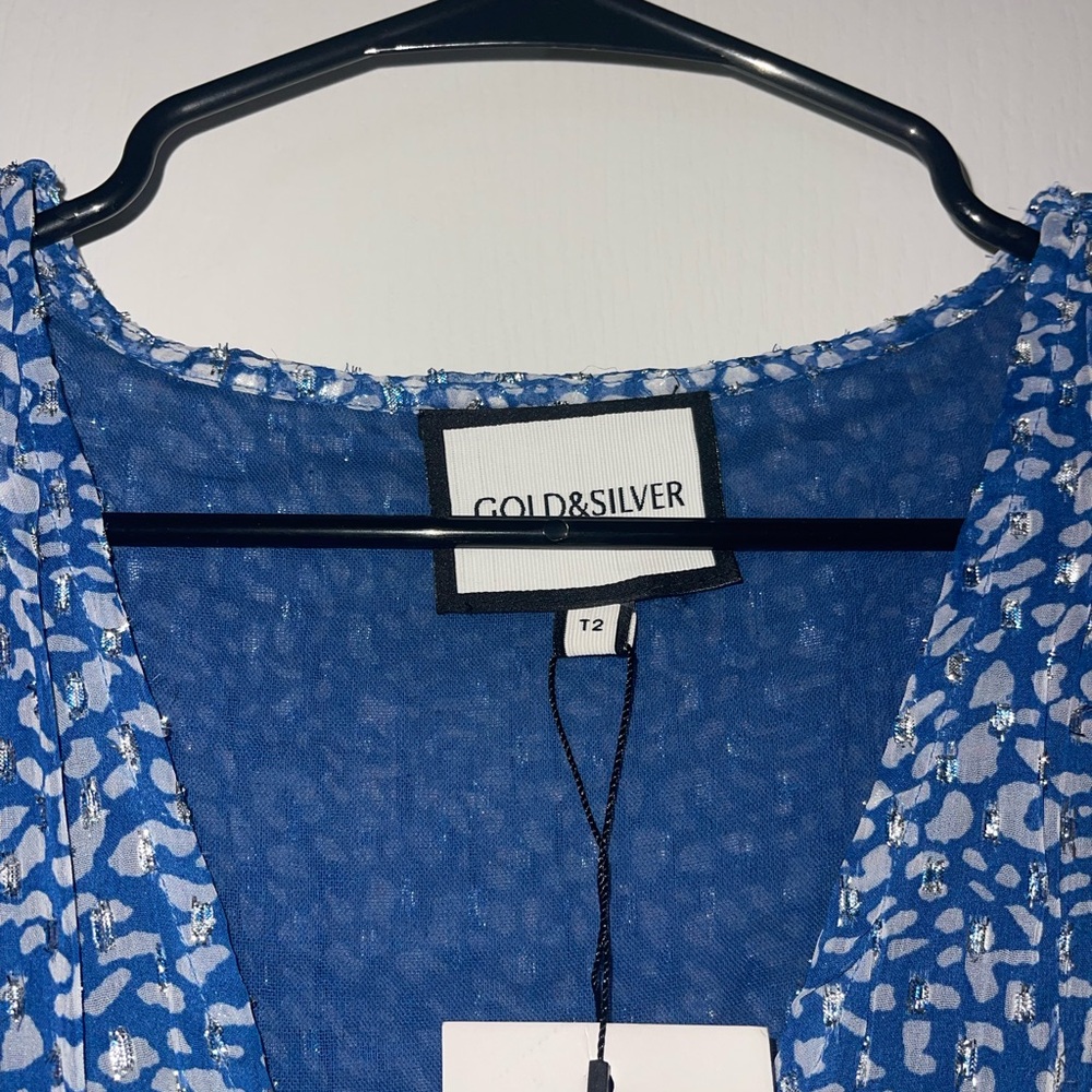 Gold & Silver Blue Patterned dress